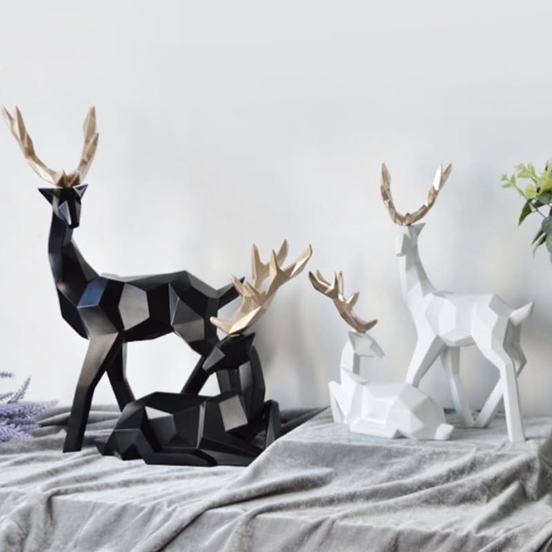 Decoração de Mesa Estátua Cervo 2 Peças em Resina
