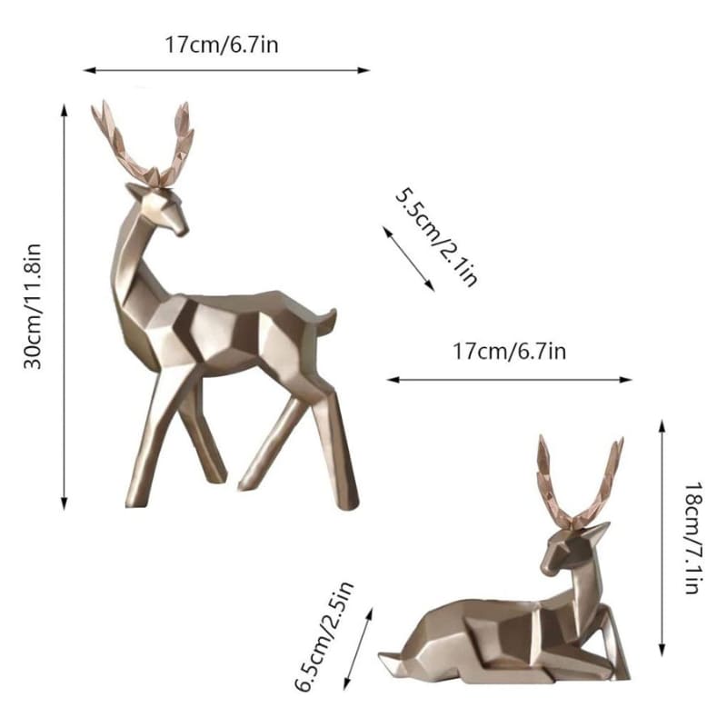 Decoração de Mesa Estátua Cervo 2 Peças em Resina