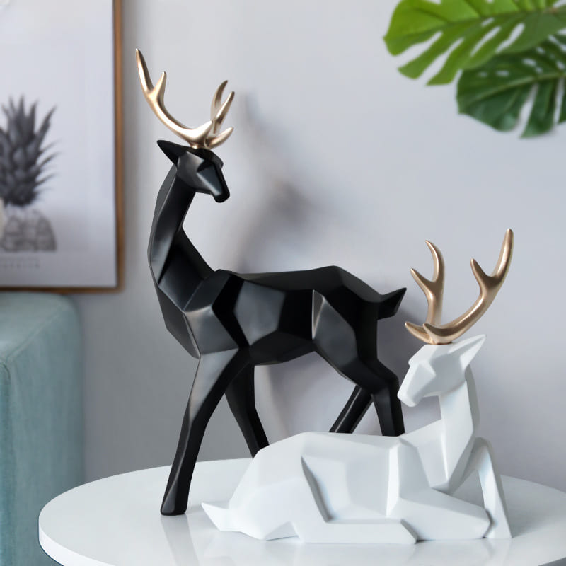 Decoração de Mesa Estátua Cervo 2 Peças em Resina