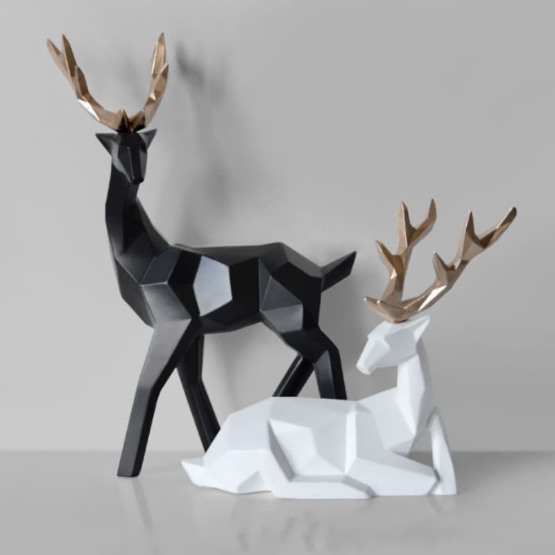 Decoração de Mesa Estátua Cervo 2 Peças em Resina
