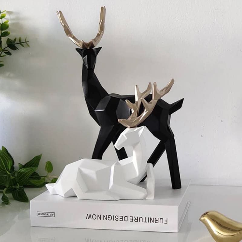 Decoração de Mesa Estátua Cervo 2 Peças em Resina