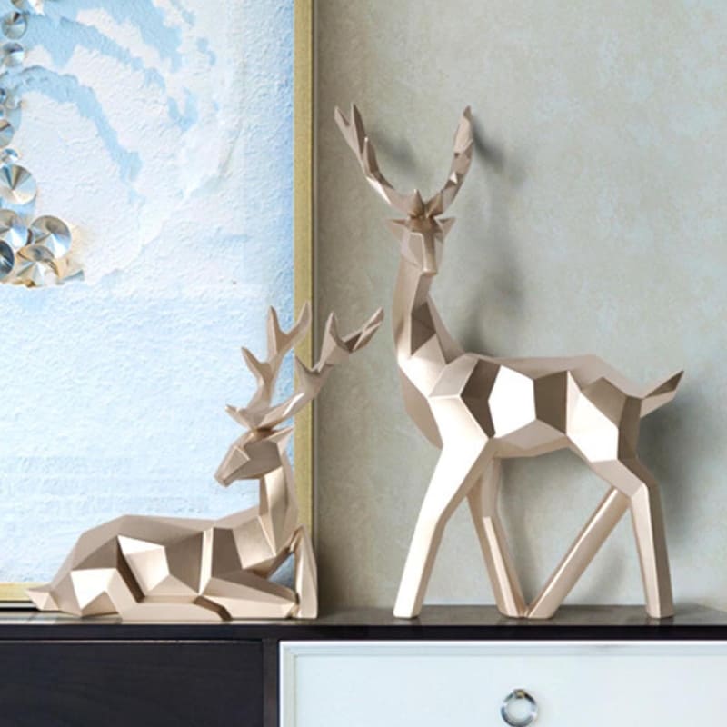 Decoração de Mesa Estátua Cervo 2 Peças em Resina