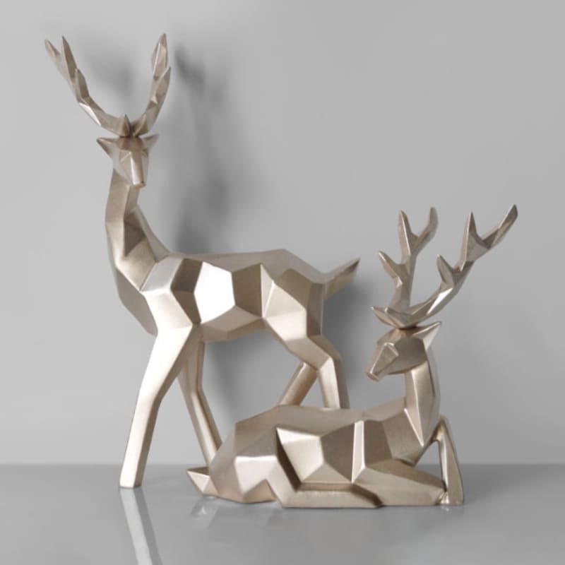 Decoração de Mesa Estátua Cervo 2 Peças em Resina