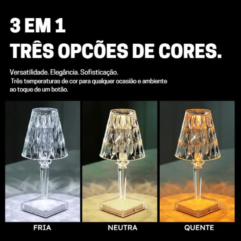 Luminária de Mesa de Led Sem Fio 3 em 1 Touch